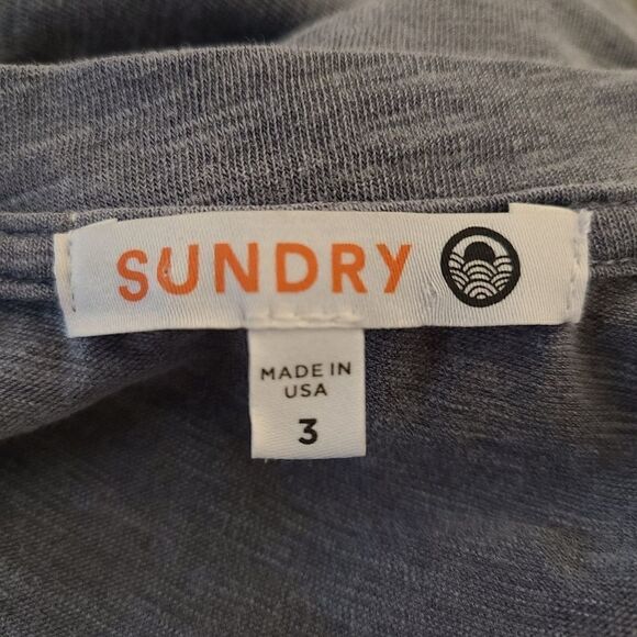 Sundry Tie Front Blue T-Shirt Dress L - Picture 12 of 12